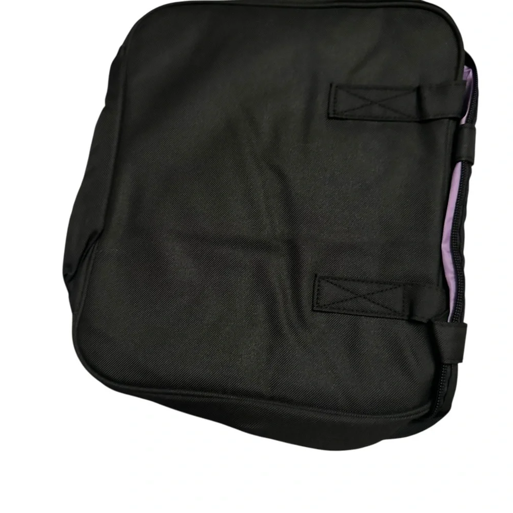 Faith Floral Black Tote Bag with Purple Flowers